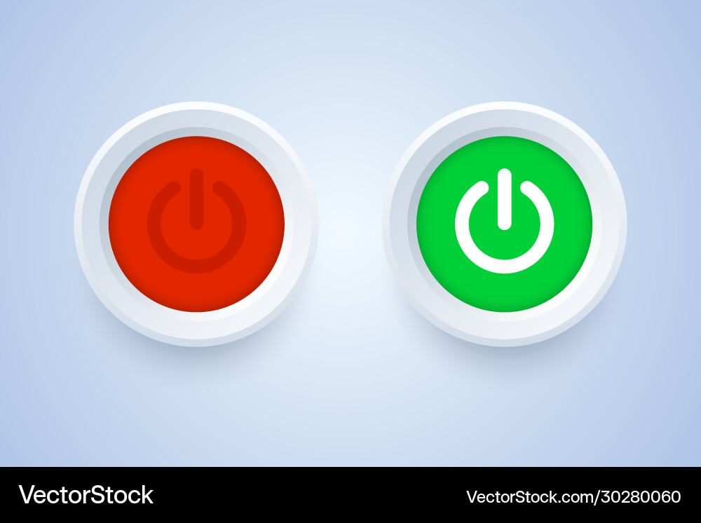 Power off and on button in 3d style vector image