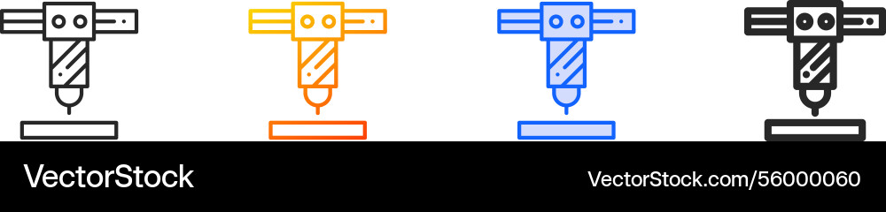 Robot arm iconthin linear gradient blue stroke Vector Image