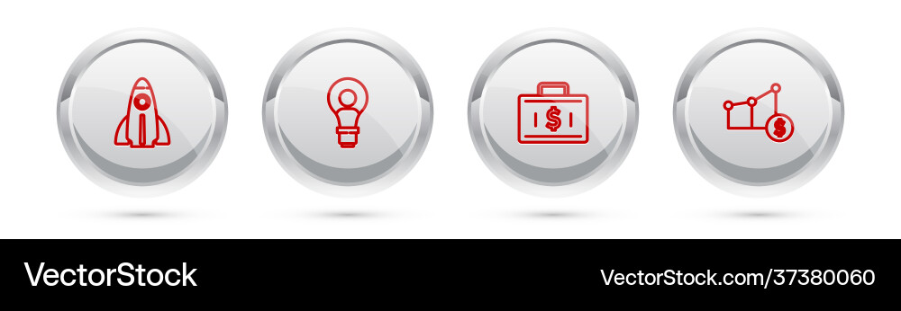 Set line startup project concept head with lamp Set line startup project concept head with lamp Vector Image