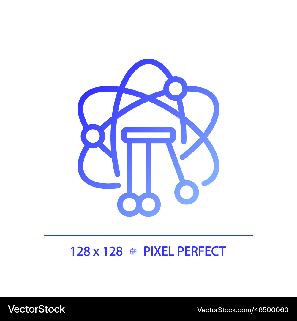 Stem in physics pixel perfect gradient linear icon Stem in physics pixel perfect gradient linear icon vector image