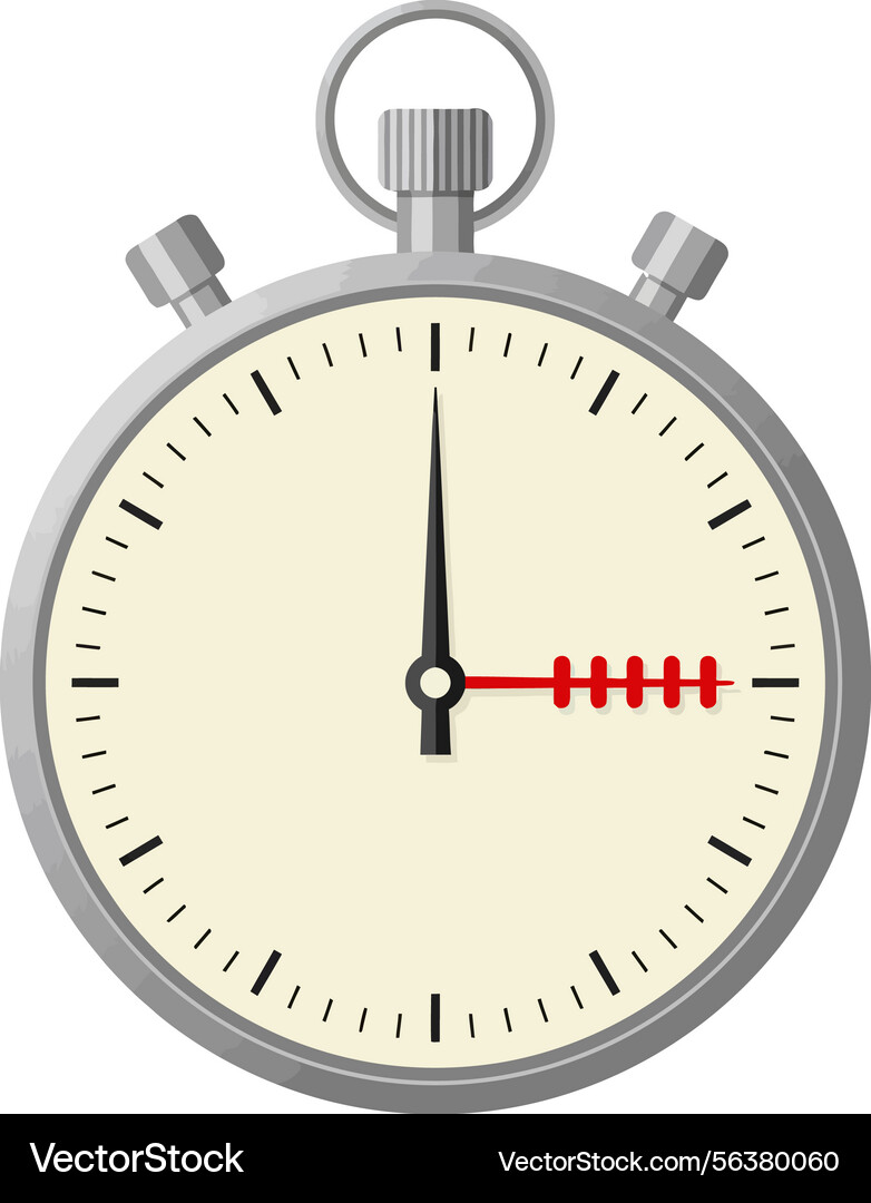 Stopwatch timer measuring precise seconds vector image