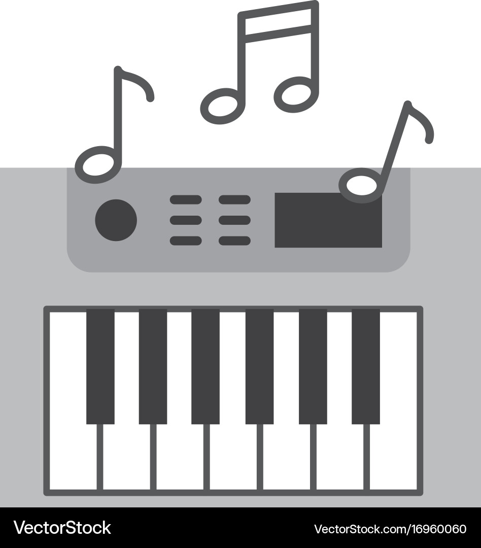 Synth console with notes vector image