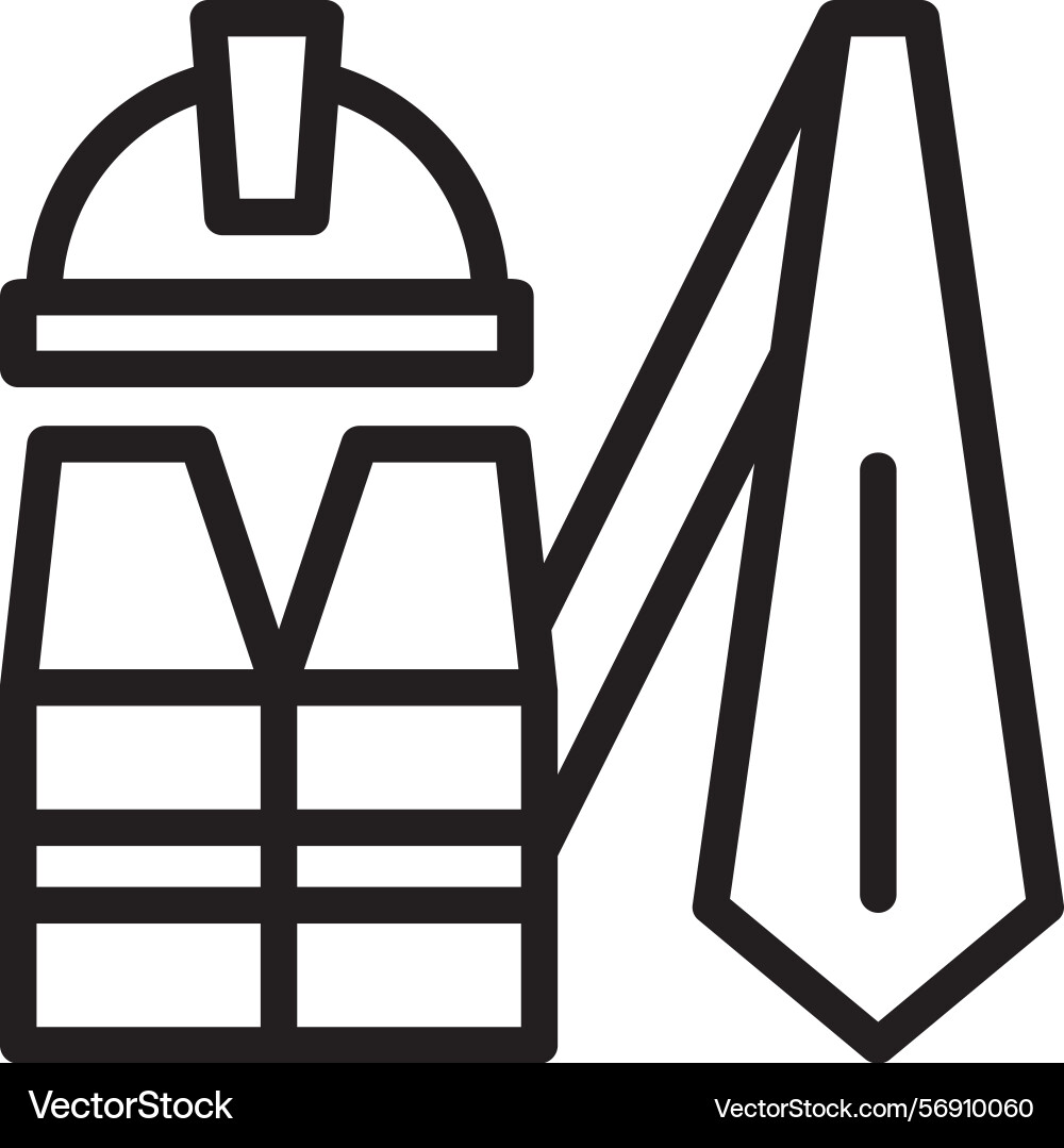 Work uniform linear style icon design vector image