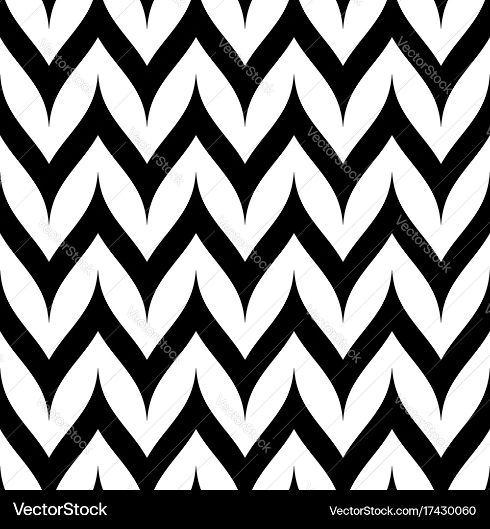 Zigzag chevron seamless pattern curved wavy lines vector image