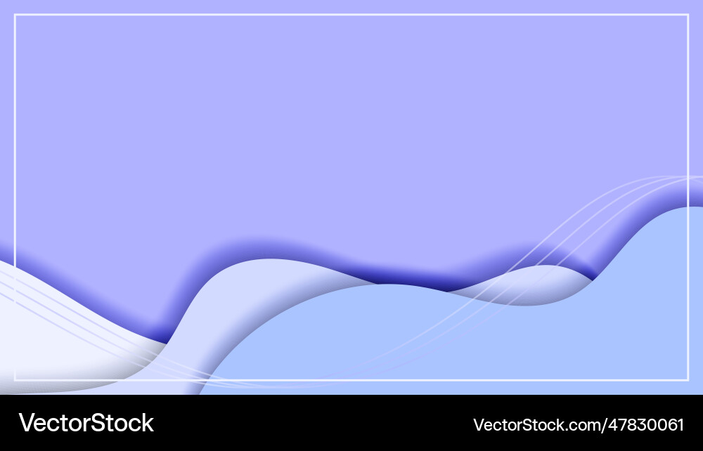 Abstract fluid and line waveform blue with frame vector image