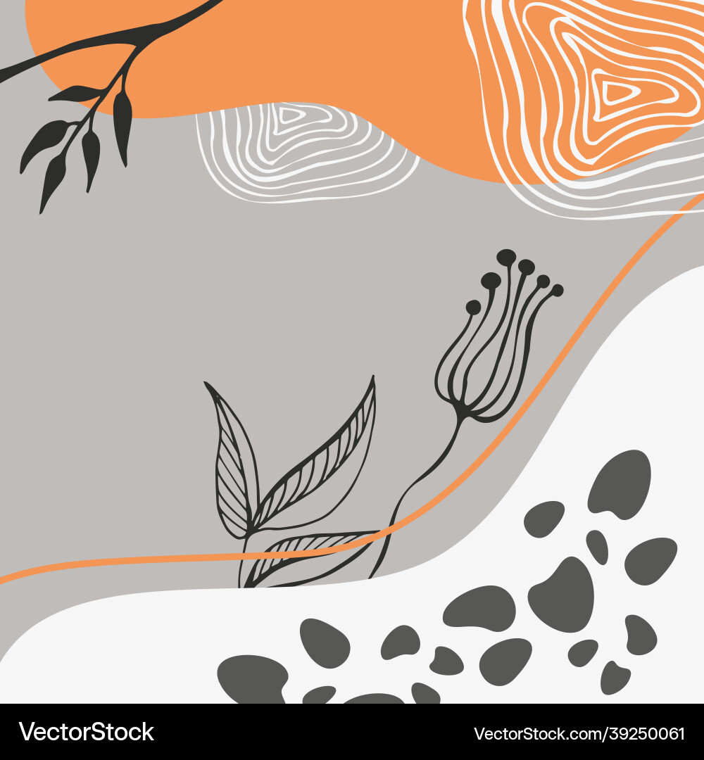 Abstrakter trendiger quadratischer Hintergrund mit Blumen Abstrakter trendiger quadratischer Hintergrund mit Blumen vektorbild