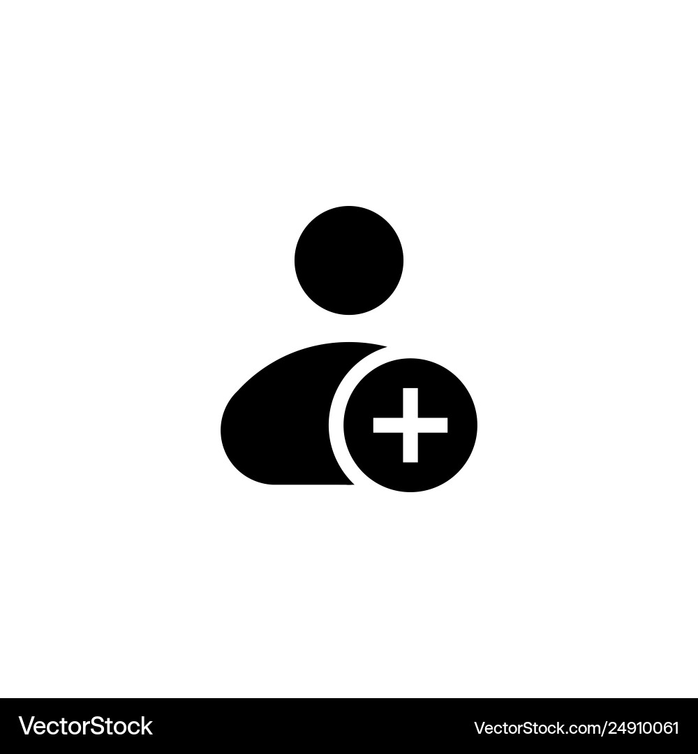 Add new user account flat icon for apps Add new user account flat icon for apps Vector Image