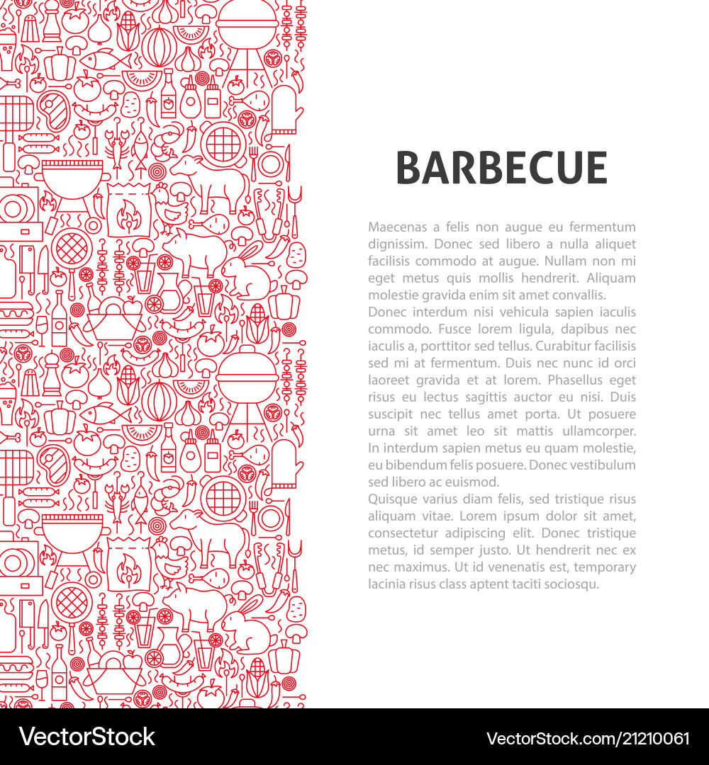 Barbecue Line Pattern Vector Image