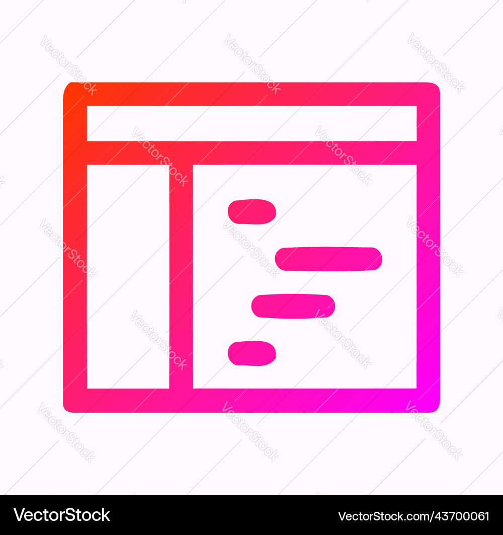 Basic ui web browsers gradient flat icon Basic ui web browsers gradient flat icon vector image