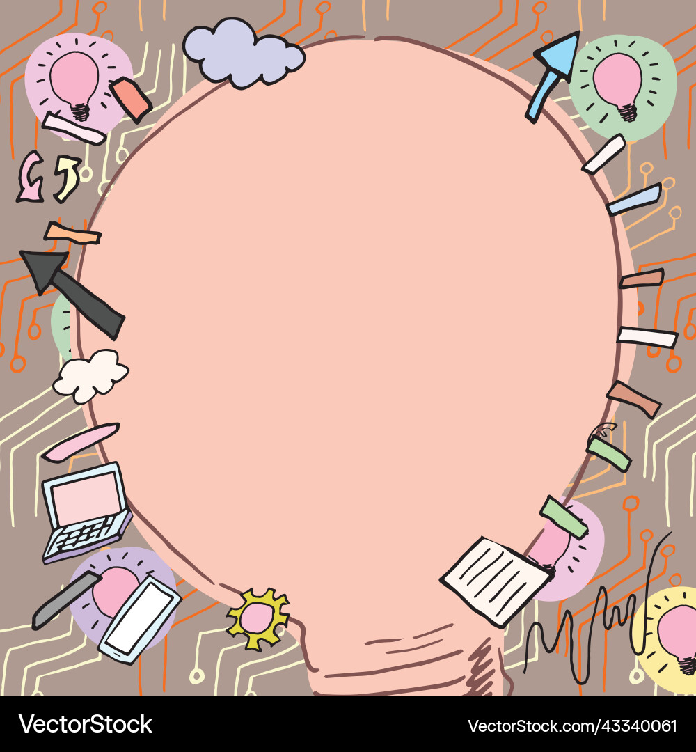 Big lightbulb drawing with important messages Big lightbulb drawing with important messages vector image