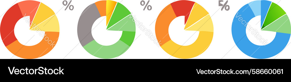 Circular progress bar icons loading indicators Vector Image