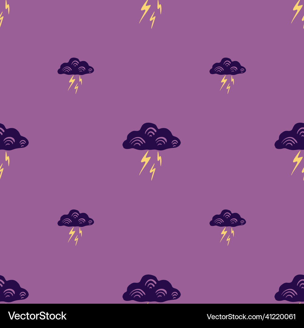 Clouds with lightning of seamless pattern cute Clouds with lightning of seamless pattern cute Vector Image