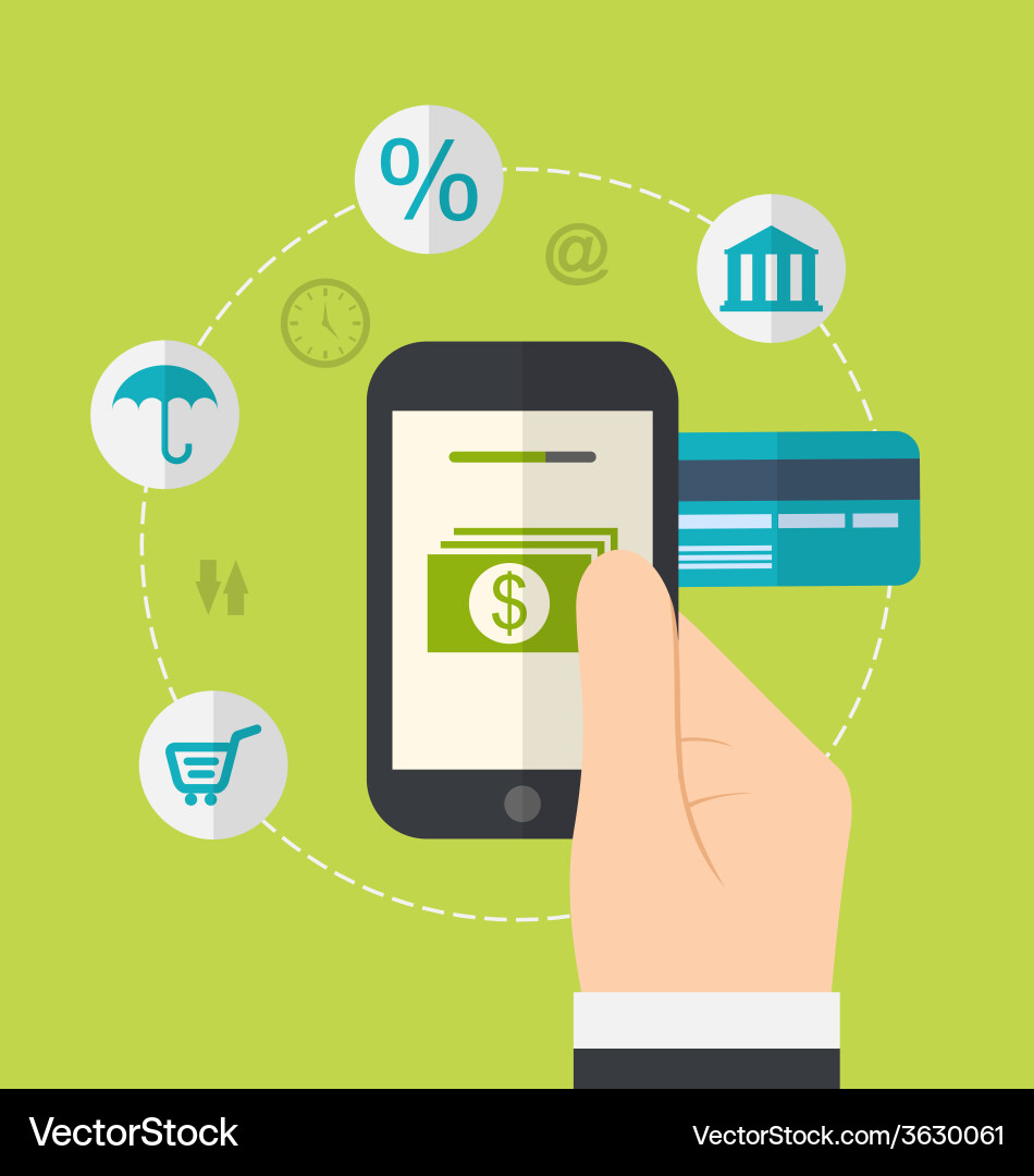 Concepts online payment methods icons vector image
