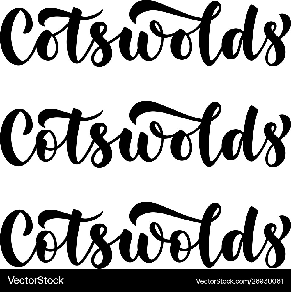 Cotswolds brush lettering script element Cotswolds brush lettering script element vector image
