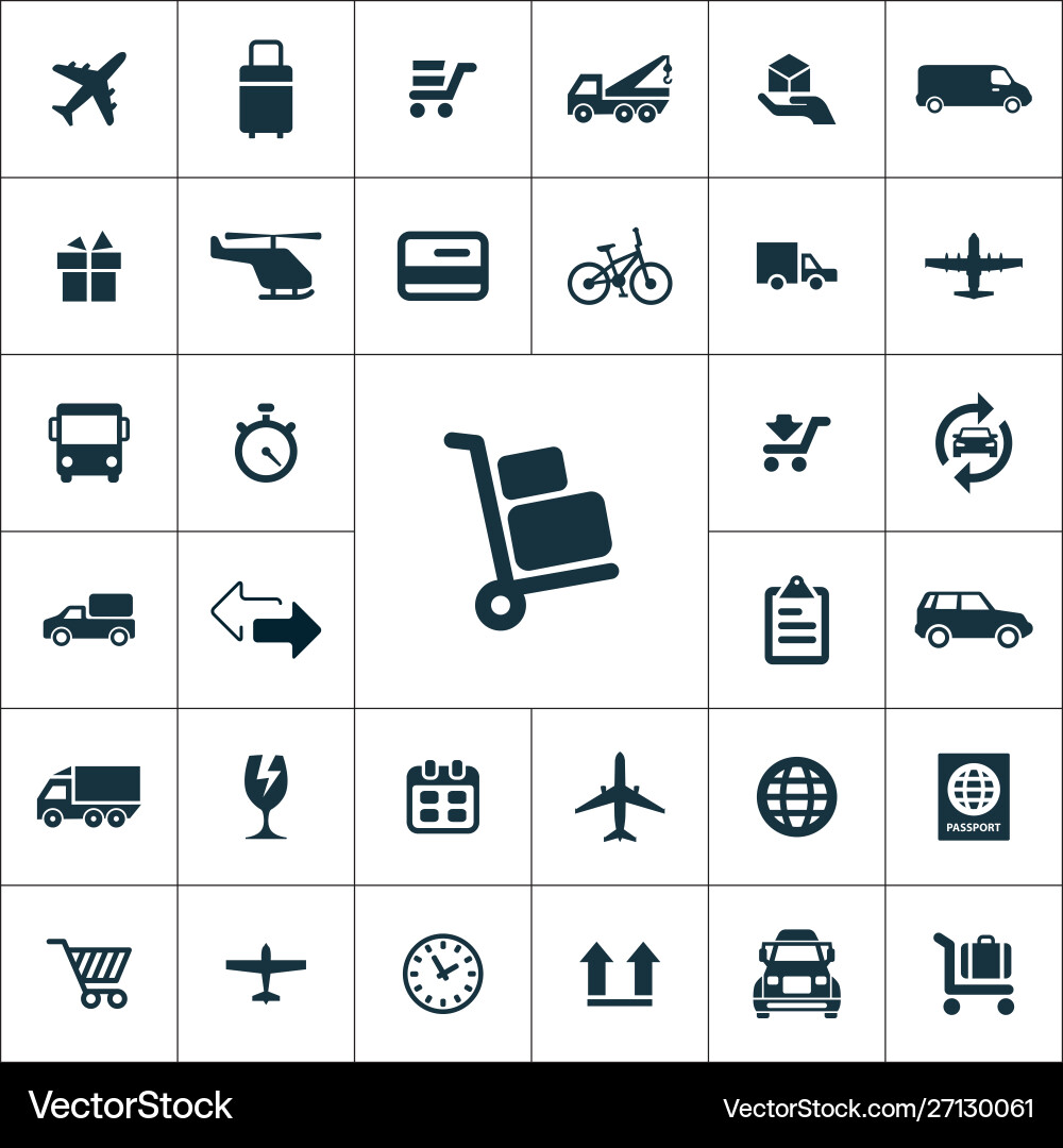 Delivery icons universal set for web and ui vector image