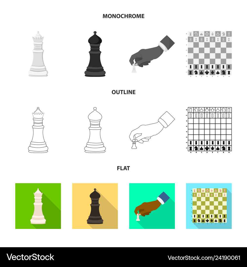 Design of checkmate and thin sign set Vector Image
