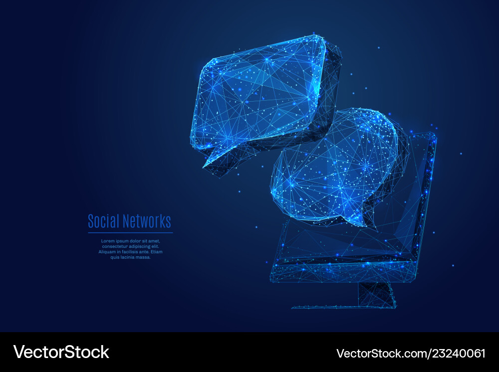Dialogue clouds on computer screen Dialogue clouds on computer screen vector image
