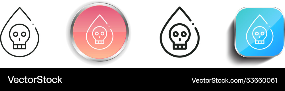 Drop icon thin linear regular and button style vector image