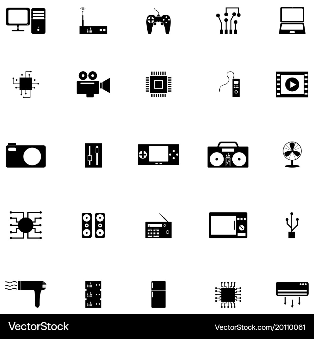 Electronics icon set vector image