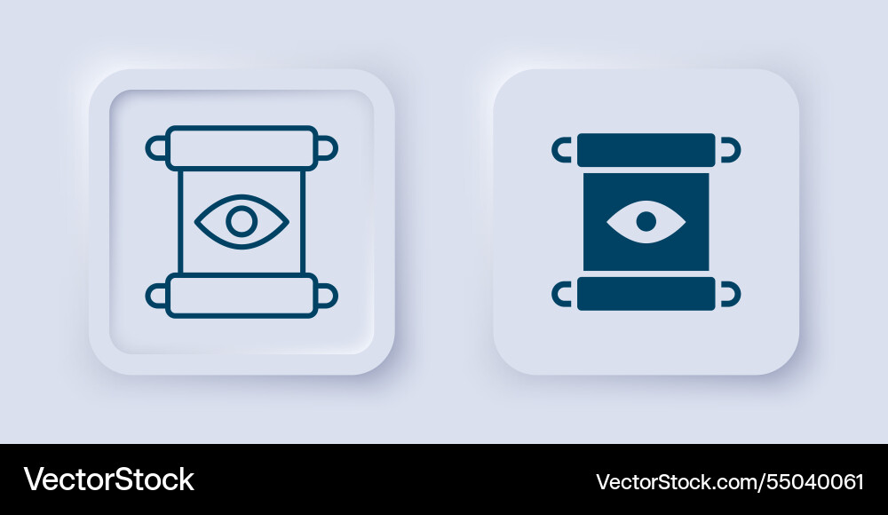 Filled and outline magic scroll icon isolated Vector Image