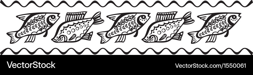 Fish pattern vector image