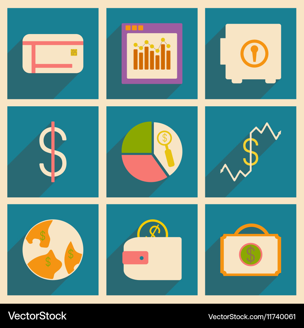 Flat with shadow concept and mobile application Vector Image