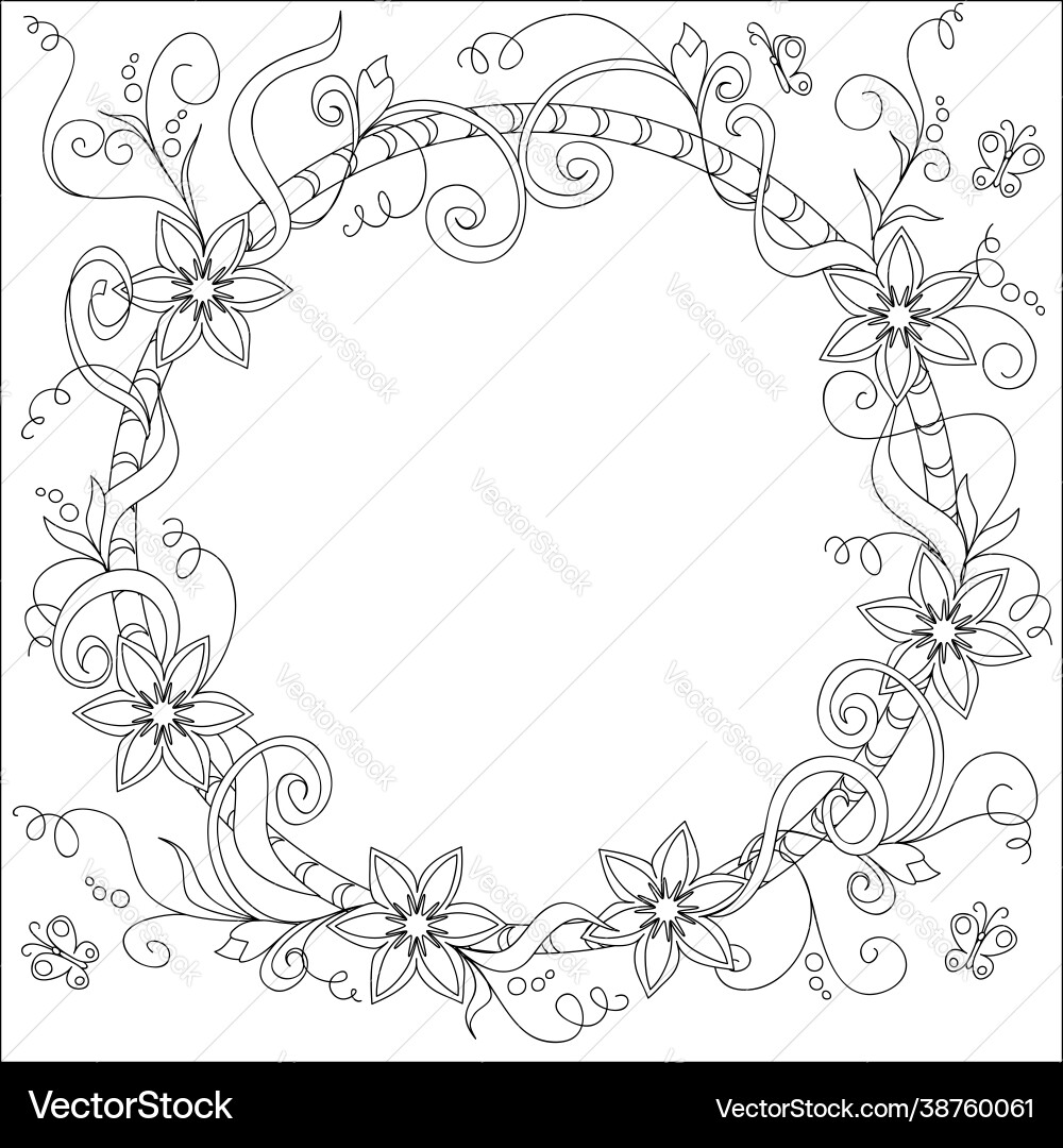 Frame with doodle elements Vector Image