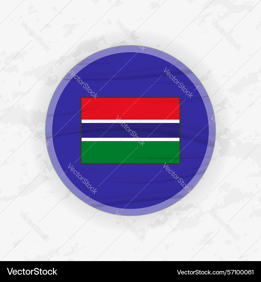 Gambian flag in a circular emblem design abstract vector image