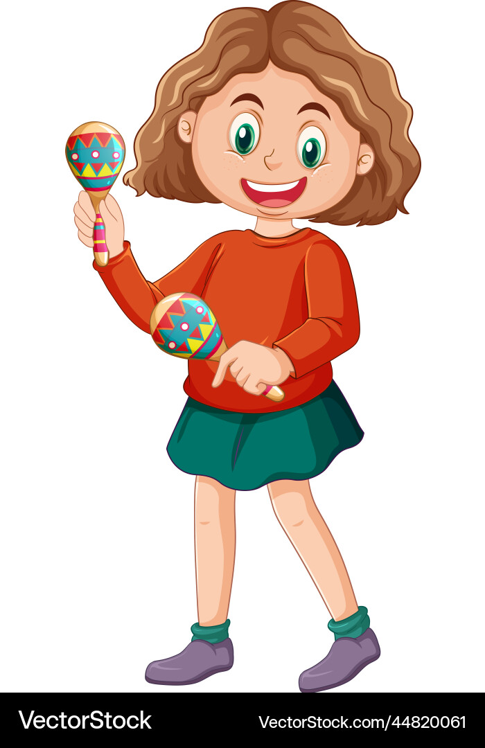Girl playing maracas Girl playing maracas vector image