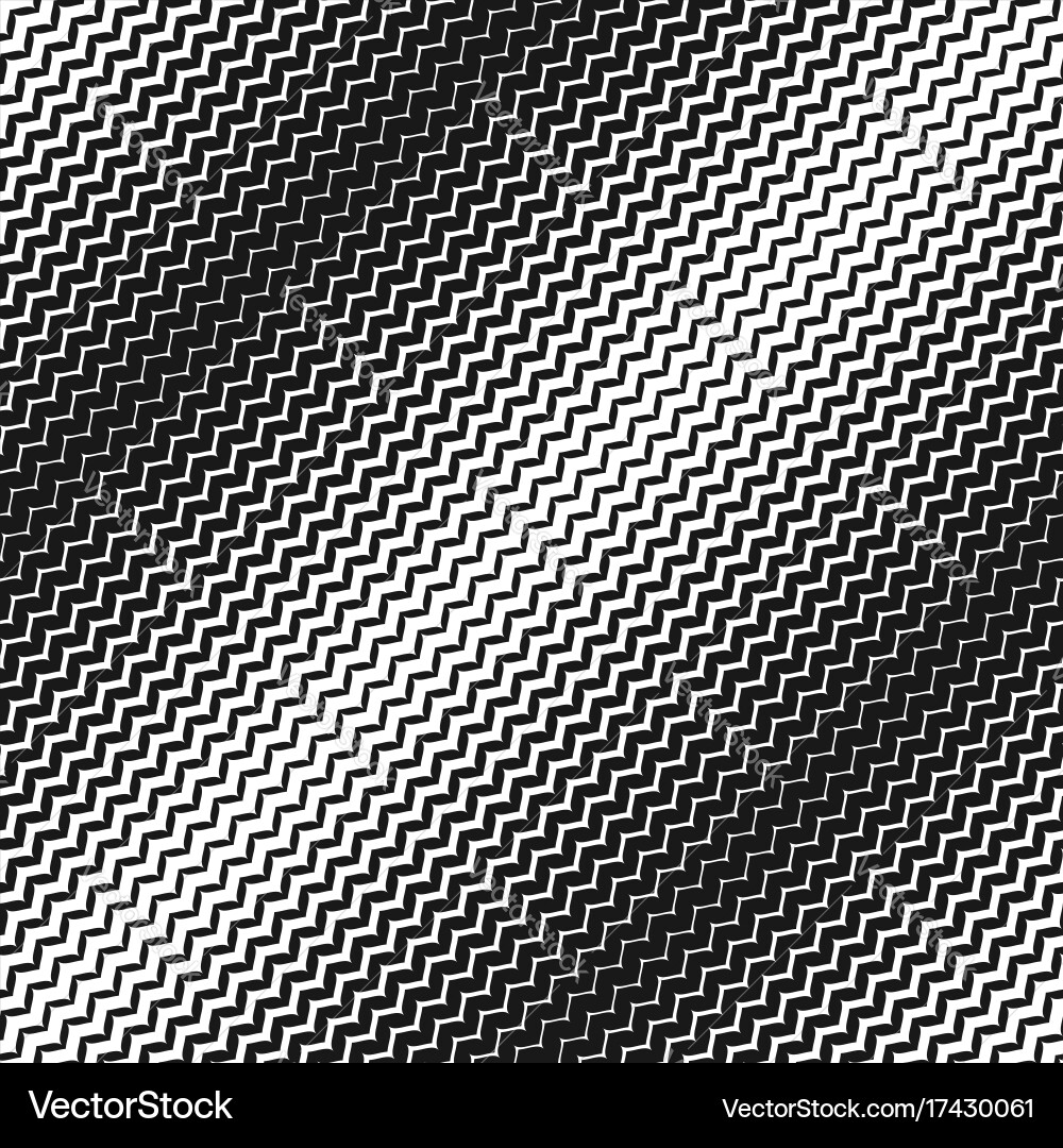 Halftone seamless pattern diagonal zig zag lines vector image