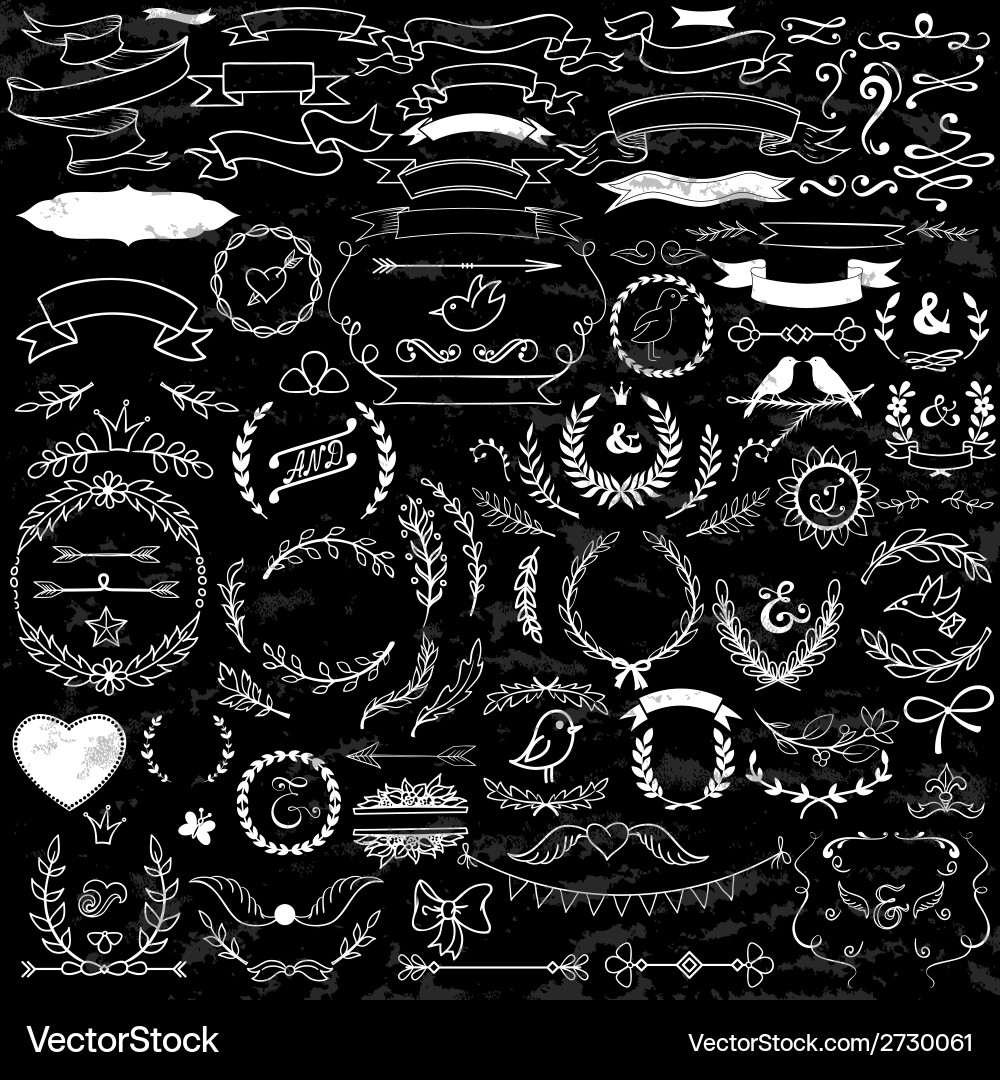 Hand Drawn Decorative Elements Royalty Free Vector Image