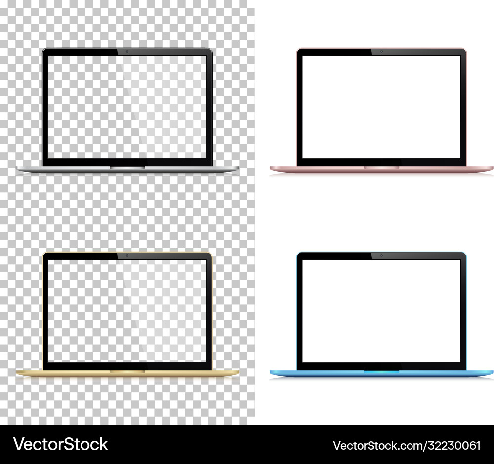 Isolated laptops with transparent screen Isolated laptops with transparent screen vector image