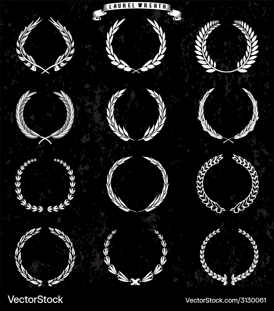Laurel wreath set Royalty Free Vector Image - VectorStock