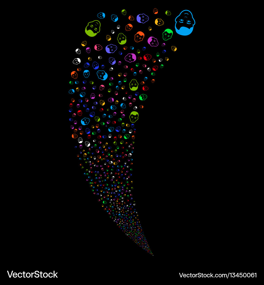 Man head random stream Man head random stream vector image