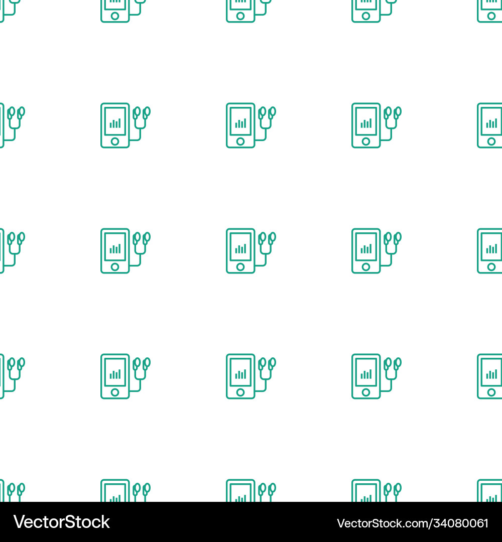Mp player icon pattern seamless white background vector image