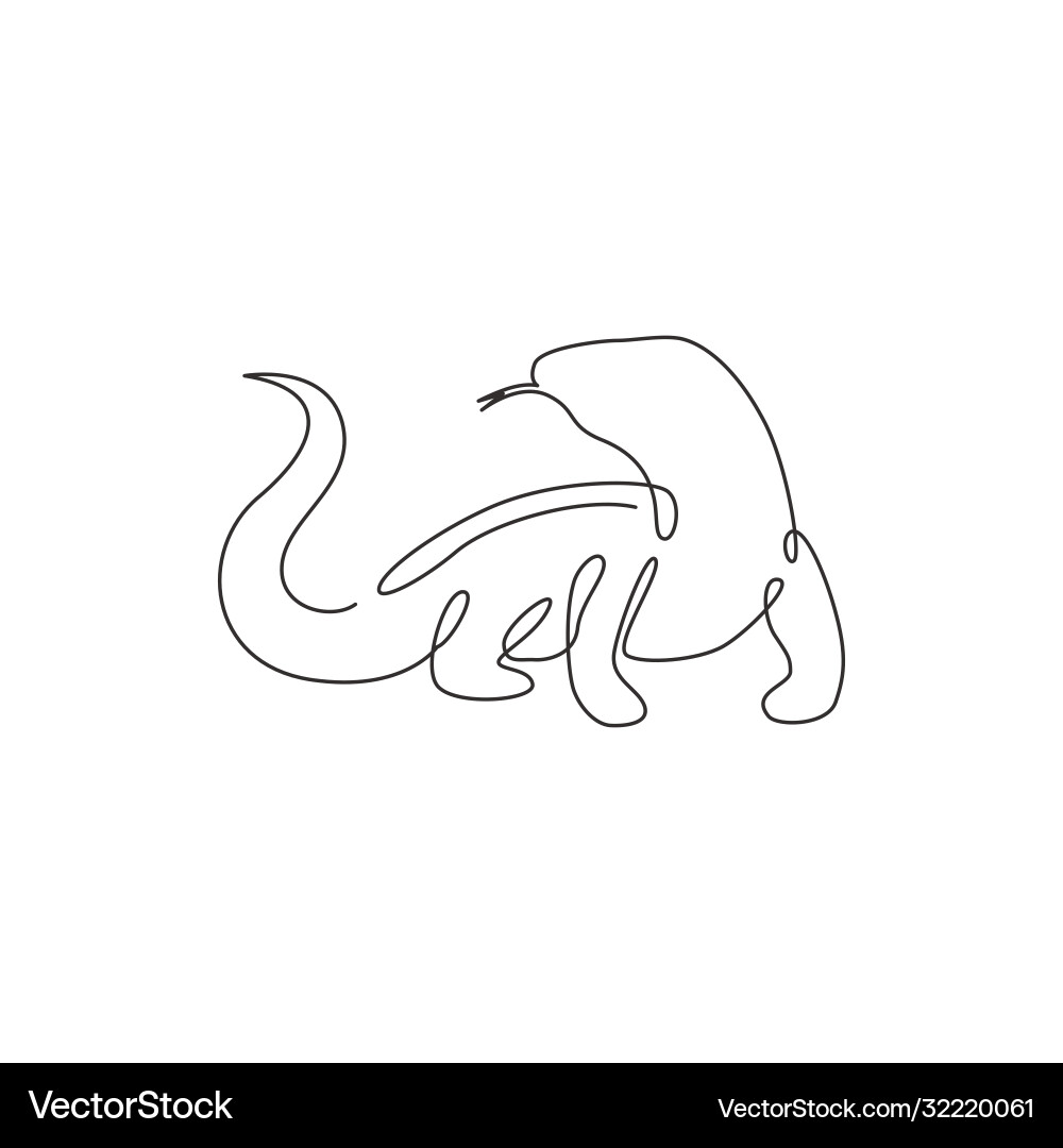 One continuous line drawing dangerous komodo One continuous line drawing dangerous komodo vector image