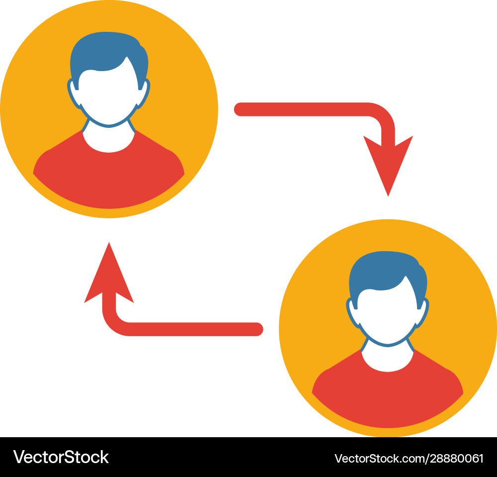 Peer to icon set four elements in different Peer to icon set four elements in different vector image