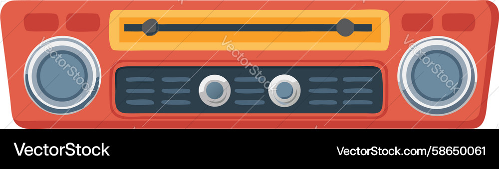 Retro car radio cassette player design generative Vector Image