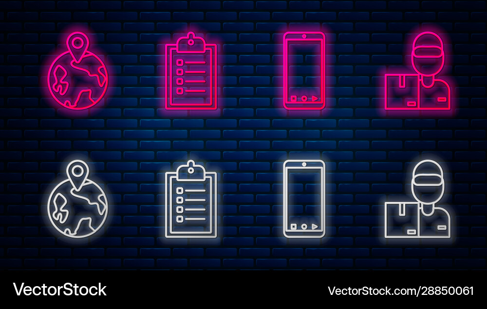 Set line verification delivery list clipboard Set line verification delivery list clipboard vector image