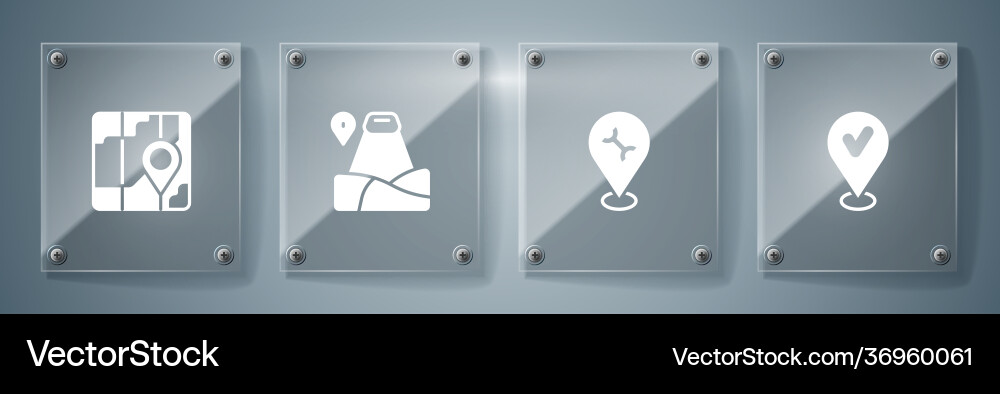 Set location with check mark car service Set location with check mark car service vector image