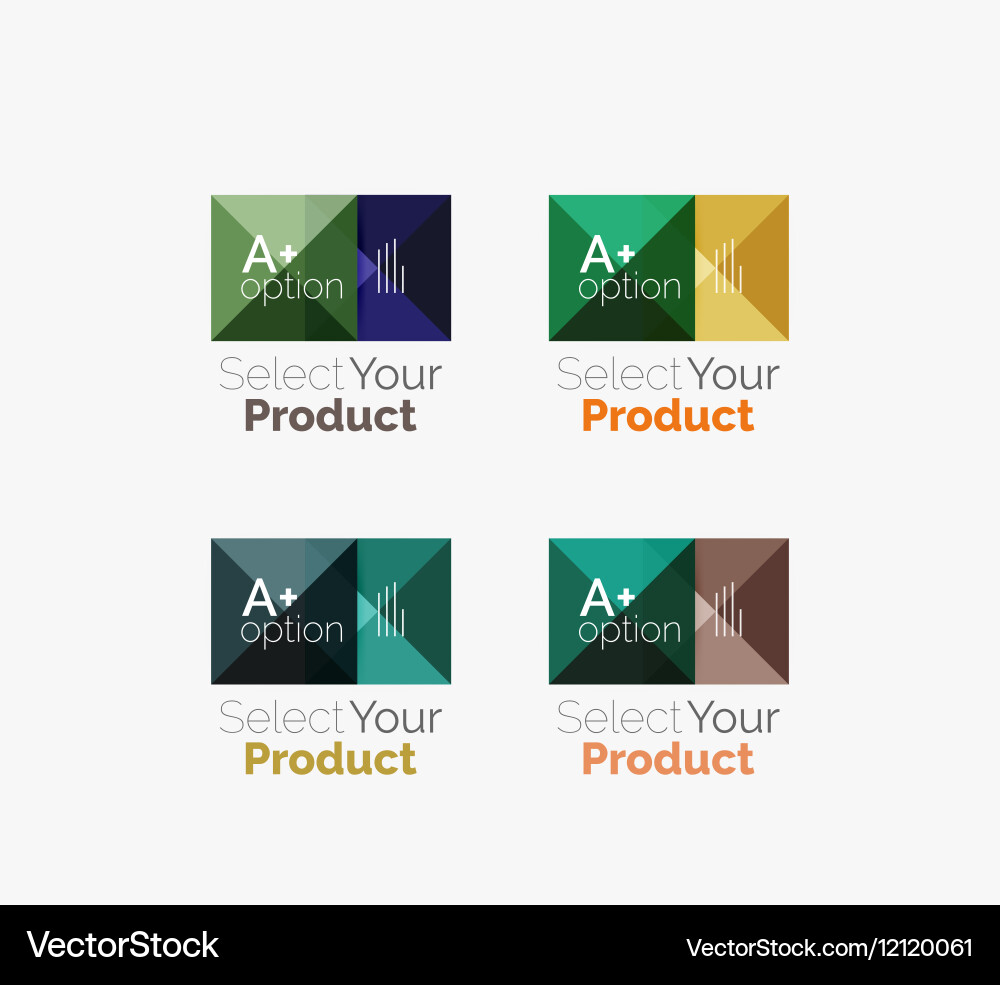 Set of abstract square interface menu navigation Vector Image