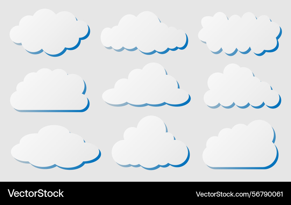 Set of cut out clouds for pattern and design Set of cut out clouds for pattern and design Vector Image