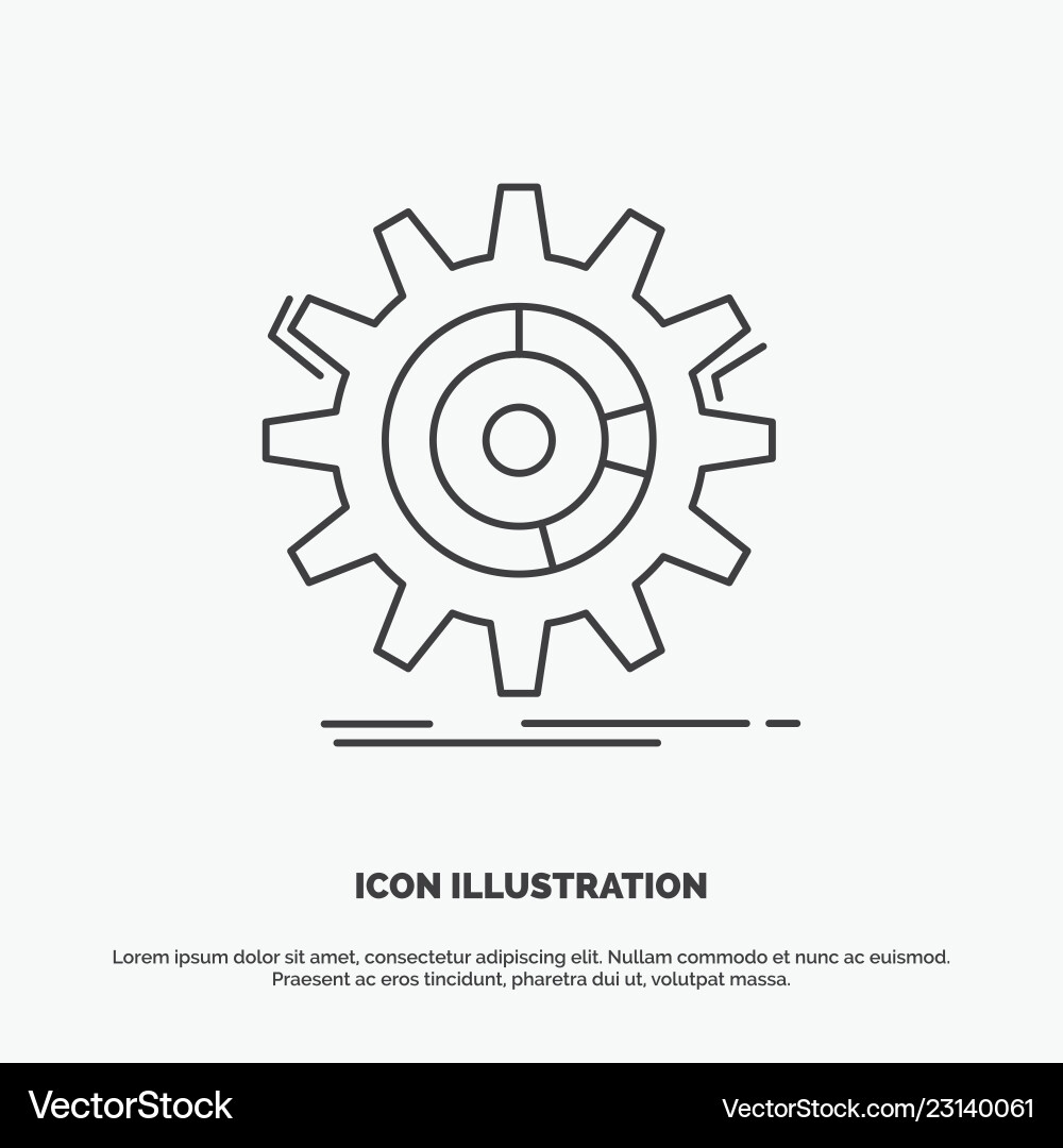 Setting data management process progress icon Setting data management process progress icon vector image