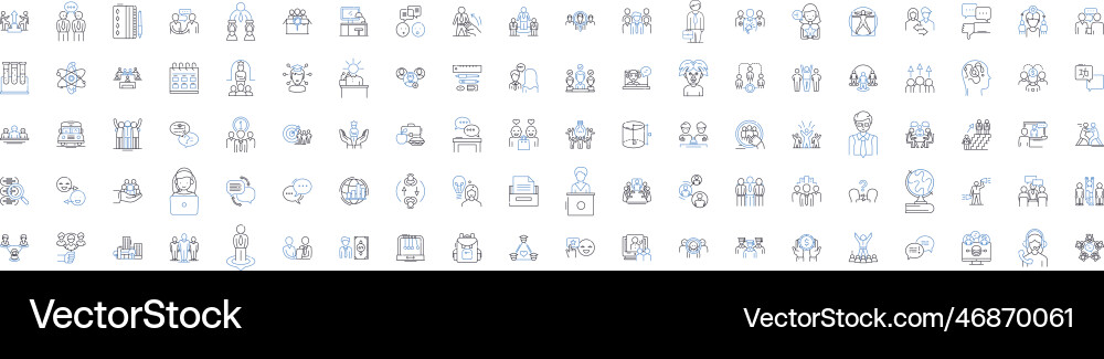 Skill-building line icons collection practice Vector Image