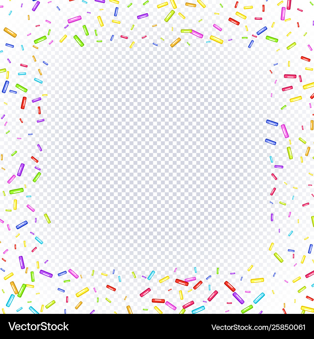 Sprinkles grainy frame on a transparent background
