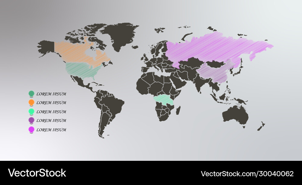 3D World Map Pointers vector image