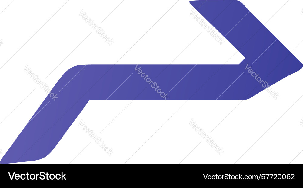 Angled curved right arrow design generative ai vector image