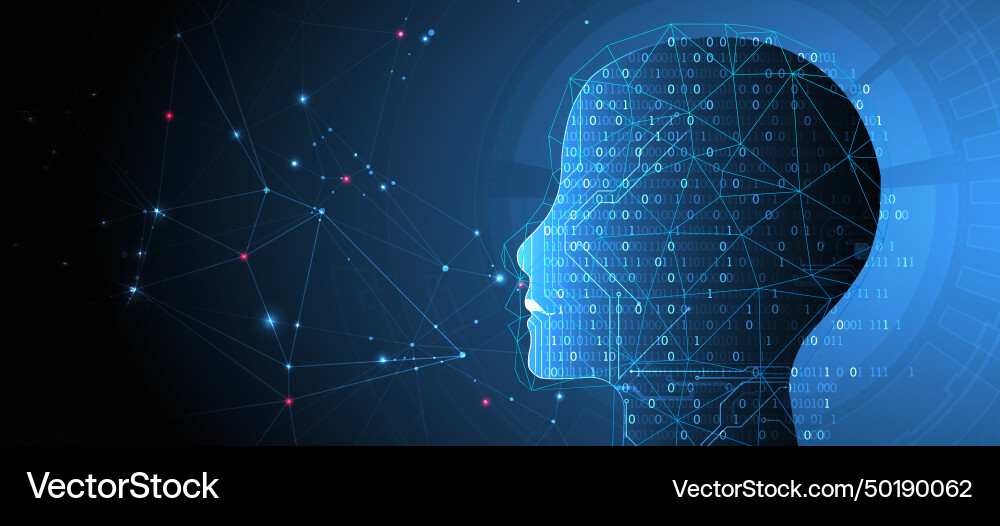 Artificial intelligence technical background Artificial intelligence technical background vector image