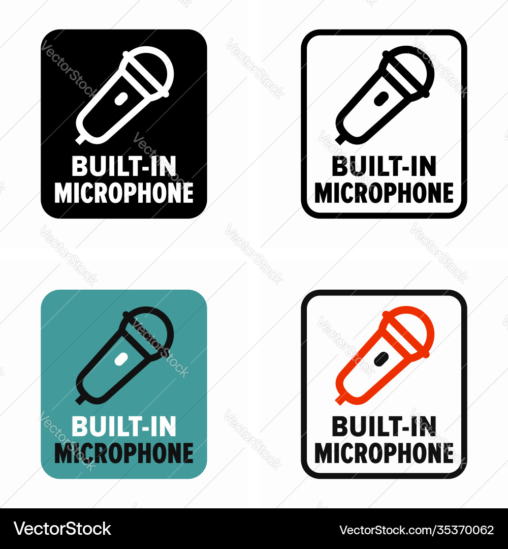 Built-in microphone inline device embedded Vector Image