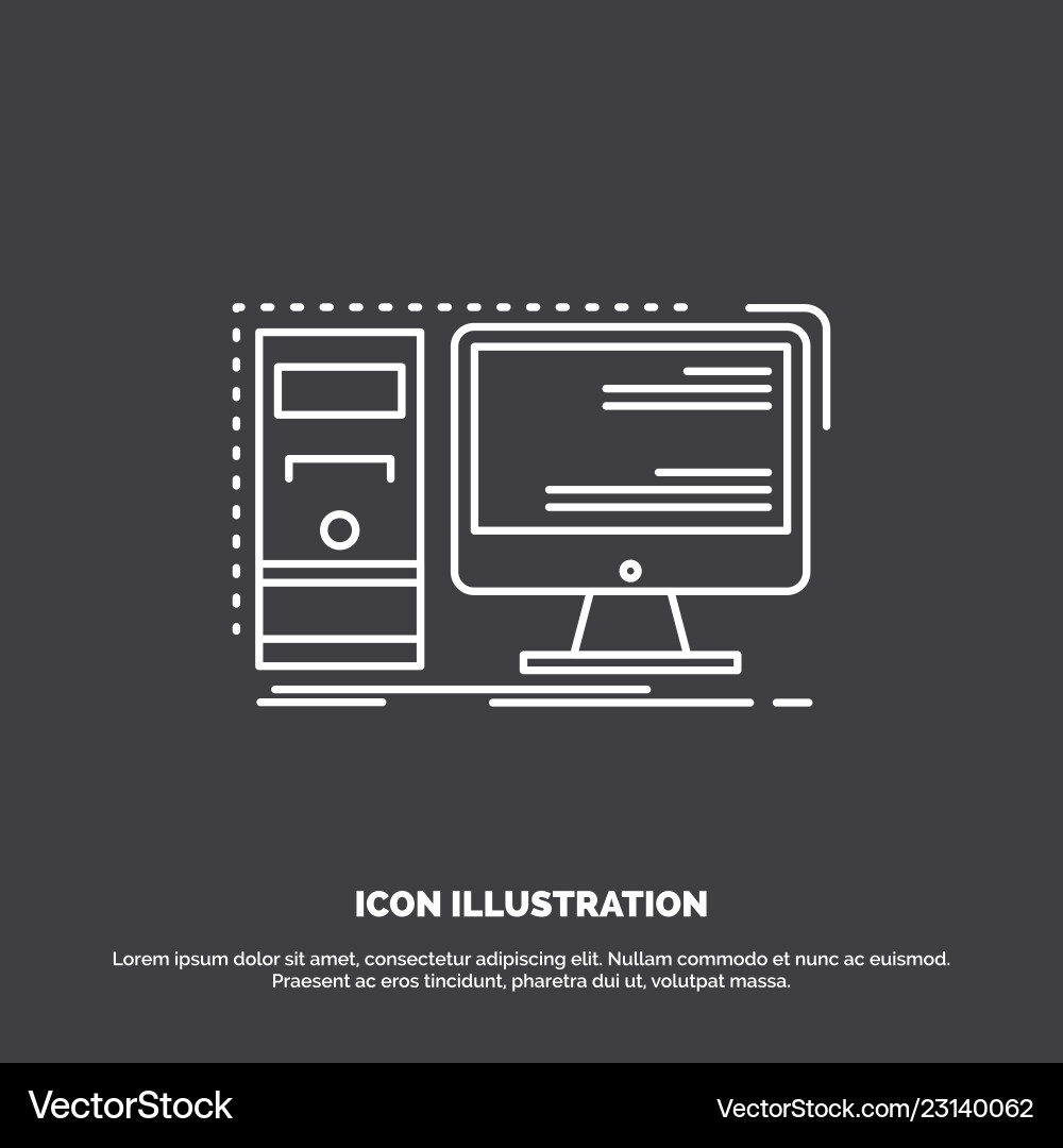 Computer desktop hardware workstation system icon vector image